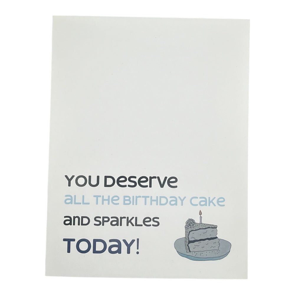 Birthday Cake and Sparkles Birthday Card