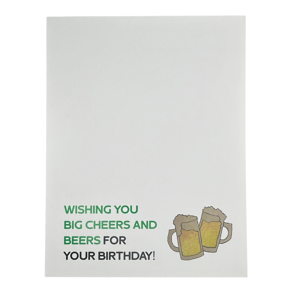 Big Cheers and Beers Birthday Card